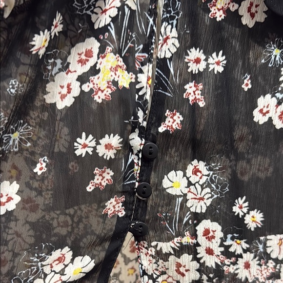 Zara Floral Lace Maxi Dress. Top buttons bottom open. Bathing suit cover up L - Picture 5 of 9